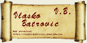 Vlaško Batrović vizit kartica